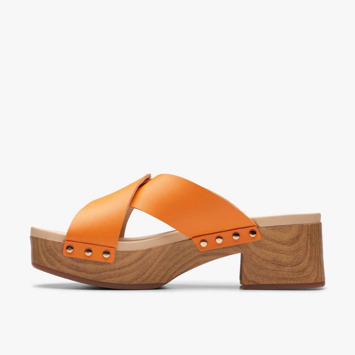 Zuecos Clarks Sivanne Walk Orange Leather Mujer Naranjas | NKUI-12805