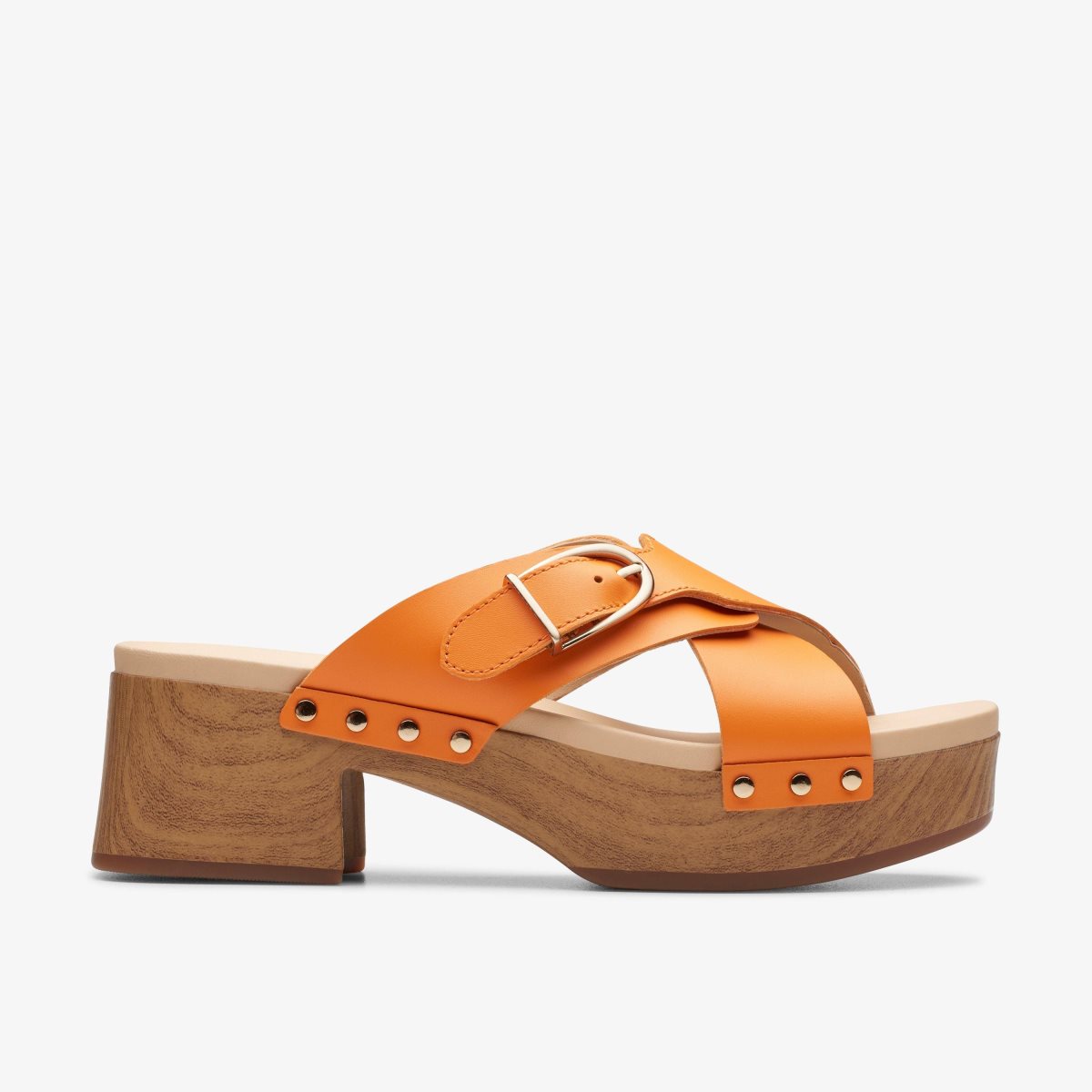 Zuecos Clarks Sivanne Walk Orange Leather Mujer Naranjas | NKUI-12805