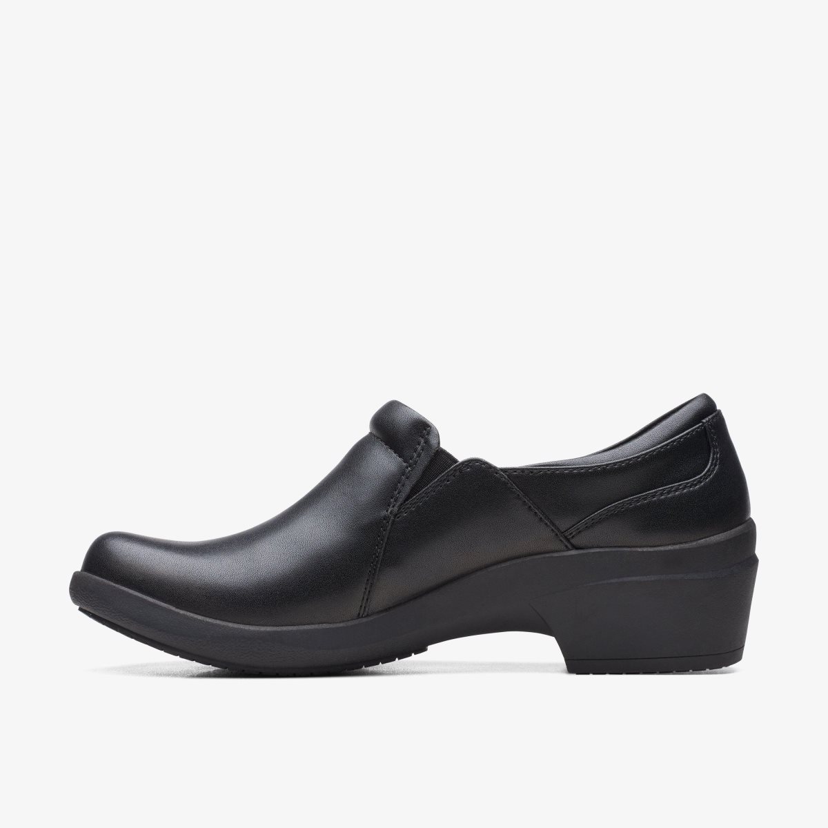 Zuecos Clarks Talene Pace Black Leather Mujer Negras | HAPB-75068