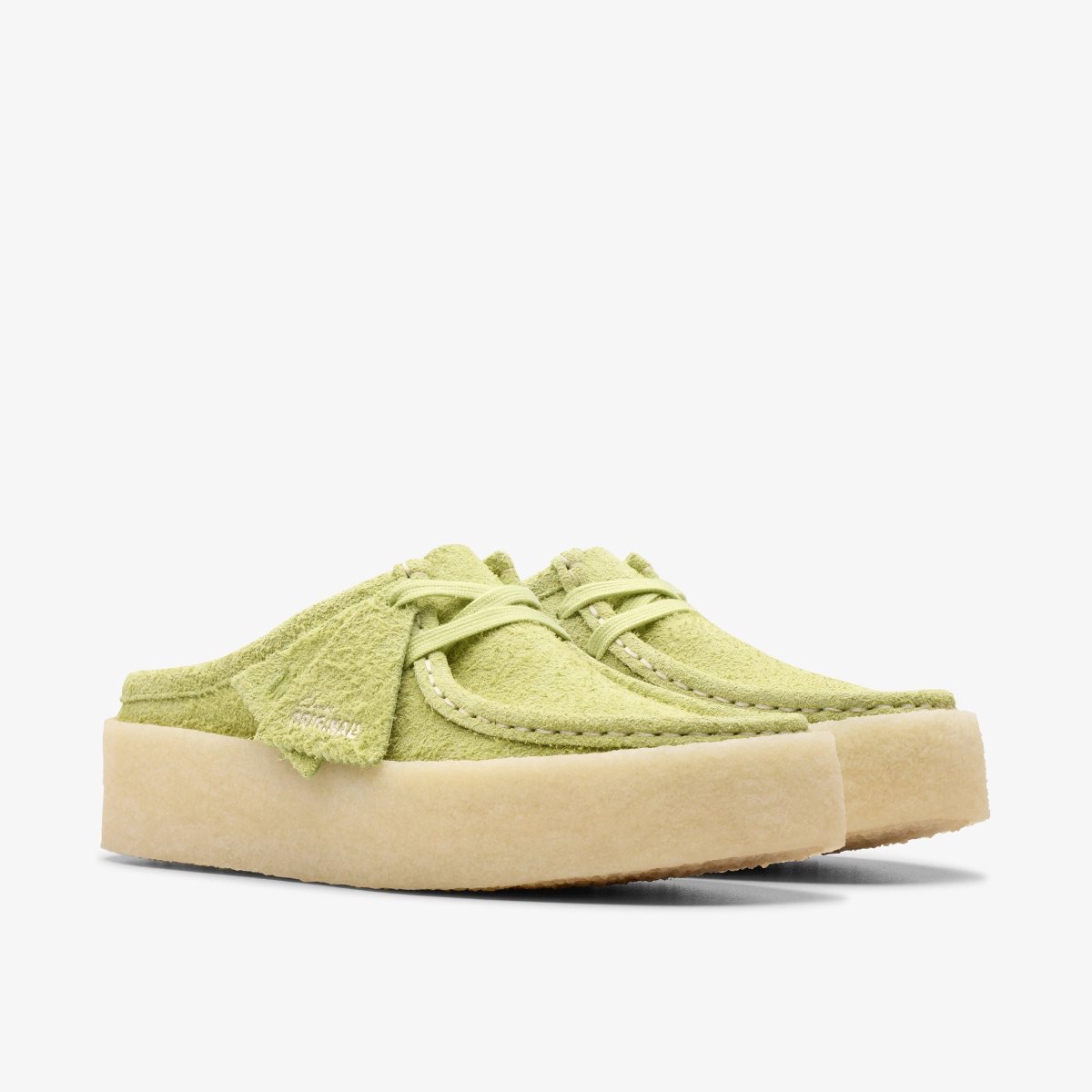 Zuecos Clarks Wallabee Cup Lo Lime Hairy Suede Mujer Verde Claro | AGIF-51306